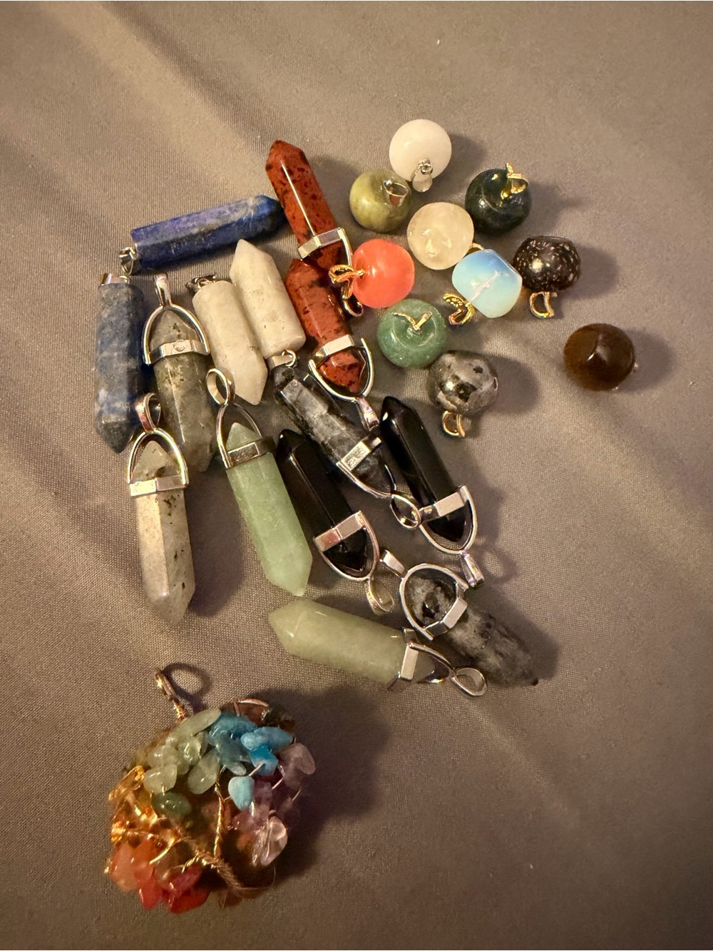 Assorted Gemstone Pendant Set - Multi Color